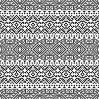 motif ethnique homogène. motif tribal traditionnel en noir et blanc vecteur