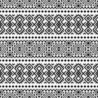 vecteur de conception de texture motif ethnique ikat sans couture en couleur blanc noir