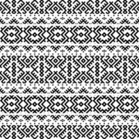 vecteur de conception de texture motif ethnique ikat sans couture en couleur blanc noir