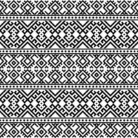 vecteur de conception de texture motif ethnique ikat sans couture en couleur blanc noir