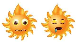 vecteur d'emoji soleil mignon