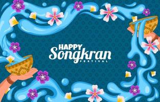 concept de fond heureux songkran vecteur