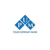 création de logo de lettre pum sur fond blanc. concept de logo de lettre initiales créatives pum. conception de lettre pum. vecteur