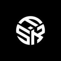 création de logo de lettre fsk sur fond noir. concept de logo de lettre initiales créatives fsk. conception de lettre fsk. vecteur