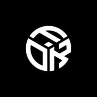 création de logo de lettre fok sur fond noir. concept de logo de lettre initiales créatives fok. conception de lettre fok. vecteur