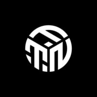 création de logo de lettre ftn sur fond noir. concept de logo de lettre initiales créatives ftn. conception de lettre ftn. vecteur