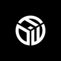 création de logo de lettre fow sur fond noir. fow concept de logo de lettre initiales créatives. conception de lettre fow. vecteur