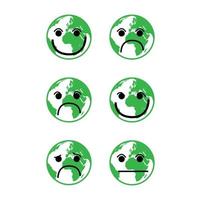 emojis de la terre sur blanc vecteur