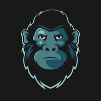 vecteur de conception de logo de mascotte de gorille