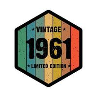 Conception de t-shirt rétro vintage 1961, vecteur