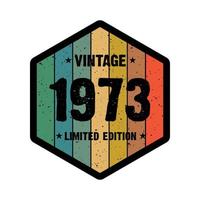 Conception de t-shirt rétro vintage 1973, vecteur