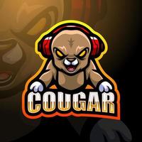 création de logo esport mascotte couguar vecteur