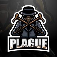 création de logo esport mascotte peste vecteur