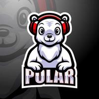 création de logo esport mascotte ours polaire vecteur