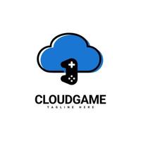 création de logo de jeu cloud, combinaison de logo joystick et cloud, modèle vectoriel de logo