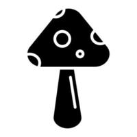 icône de glyphe de champignon de printemps vecteur