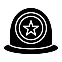 icône de glyphe de casque de police vecteur