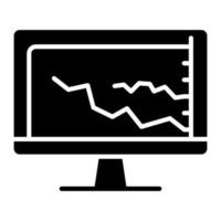 icône de ligne graphique en hausse vecteur