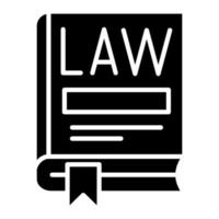 icône de glyphe de livre de droit vecteur