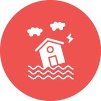 icône de fond de cercle de glyphe d'inondation vecteur