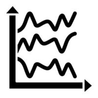 icône de ligne de graphique à lignes multiples vecteur