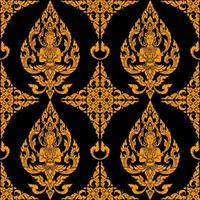 art thaïlandais et décoration de motif de fond or bannière de luxe de style asiatique pour l'impression, les dépliants, l'affiche, le web, la bannière, la brochure et le concept de carte illustration vectorielle. fond d'or suprême de modèle thaïlandais