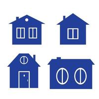 ensemble de maisons de dessin animé mignon, icônes simples. petite maison avec porte et petite fenêtre. illustration plate, symbole de la maison. icône pour les ressources Web et graphiques, élément de conception vecteur