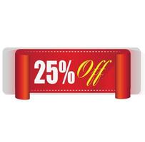 25 % de réduction sur la vente promotionnelle pour votre affiche de vente unique, bannière, remise, publicités. vecteur