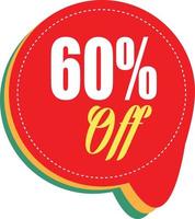 60 % de réduction sur la vente promotionnelle pour votre affiche de vente unique, bannière, remise, publicités vecteur