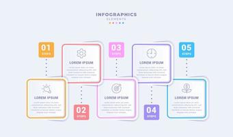 modèle d'infographie d'entreprise en cinq étapes vecteur