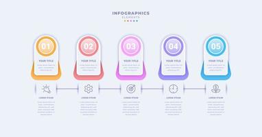 modèle d'infographie d'entreprise en cinq étapes vecteur