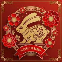 joyeux nouvel an chinois 2023 année du lapin vecteur