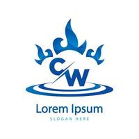 création de logo de lettre cw. vecteur d'illustration d'icône de lettres cw modernes créatives