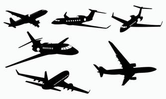 vecteur premium de silhouettes d'avions