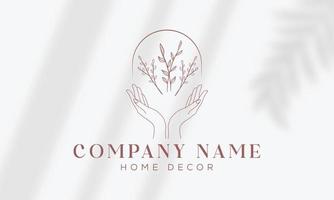 logo dessiné à la main d'élément floral botanique avec fleur et feuilles sauvages. logo pour spa et salon de beauté, boutique, magasin bio, mariage, designer floral, intérieur, photographie, cosmétique. vecteur