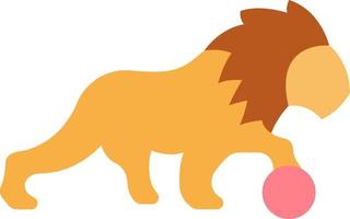 lion effectuant une icône de couleur plate vecteur