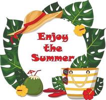 bannière d'été avec lettrage d'été. heureux concept coloré pour la saison estivale. vecteur