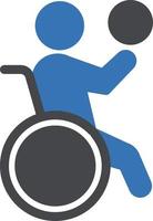 illustration vectorielle de football en fauteuil roulant sur un fond. symboles de qualité premium. icônes vectorielles pour le concept et la conception graphique. vecteur