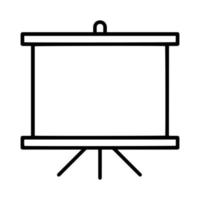 icône de tableau de présentation de ligne noire sur fond blanc. concept d'éducation et d'entreprise. signe de vecteur de ligne, symbole pour le web et le mobile