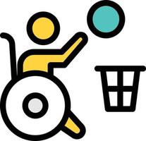 illustration vectorielle de basket-ball en fauteuil roulant sur fond. symboles de qualité premium. icônes vectorielles pour le concept et la conception graphique. vecteur
