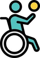 illustration vectorielle de football en fauteuil roulant sur un fond. symboles de qualité premium. icônes vectorielles pour le concept et la conception graphique. vecteur