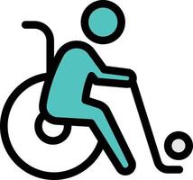 illustration vectorielle de hockey en fauteuil roulant sur un fond. symboles de qualité premium. icônes vectorielles pour le concept et la conception graphique. vecteur