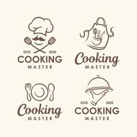 chef, ensemble de modèles de logo de cuisine. illustration vectorielle vecteur