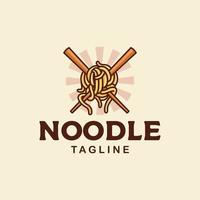 illustration vectorielle de nouilles et baguettes logo vecteur