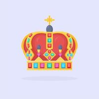 couronne royale d'or pour reine, princesse, roi. récompenses pour le gagnant, les champions, le concept de leadership. éléments pour le logo, l'étiquette, le jeu, l'hôtel, la conception d'une application. illustration vectorielle vecteur