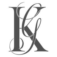 kg, gk, logo monogramme. icône de signature calligraphique. monogramme de logo de mariage. symbole de monogramme moderne. logo de couple pour mariage vecteur