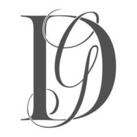 dg, gd, logo monogramme. icône de signature calligraphique. monogramme de logo de mariage. symbole de monogramme moderne. logo de couple pour mariage vecteur