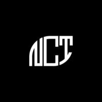 création de logo de lettre nct sur fond noir. concept de logo de lettre initiales créatives nct. conception de lettre nct. vecteur