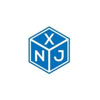 création de logo de lettre xnj sur fond blanc. concept de logo de lettre initiales créatives xnj. conception de lettre xnj. vecteur
