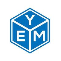 création de logo de lettre yem sur fond blanc. yem concept de logo de lettre initiales créatives. conception de lettre yem. vecteur